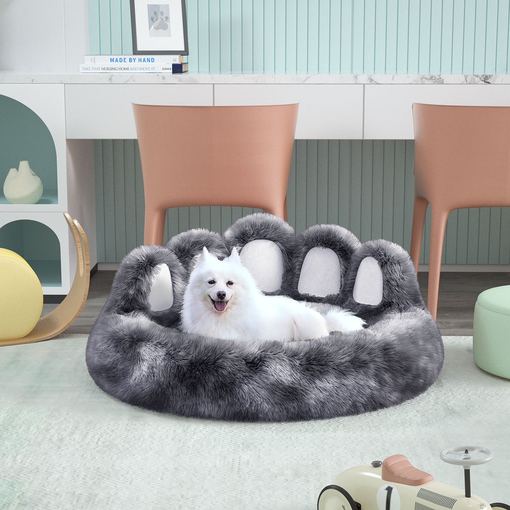 Bear paw shaped cave bed for cats and small dogs