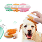 MATERA PET 2-in-1 silicone pet bath brush with shampoo dispenser