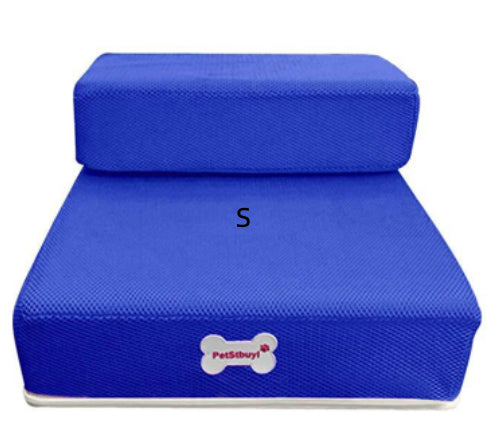 MATERA PET 2-step foam pet stairs in Royal Blue for small dogs and cats, front view