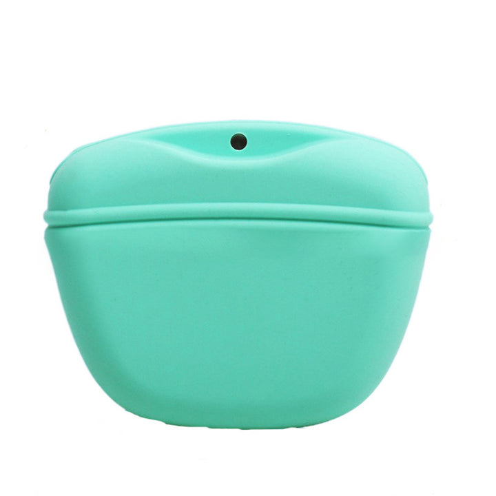 MATERA PET silicone dog treat pouch in Mint, magnetic training bait bag front view
