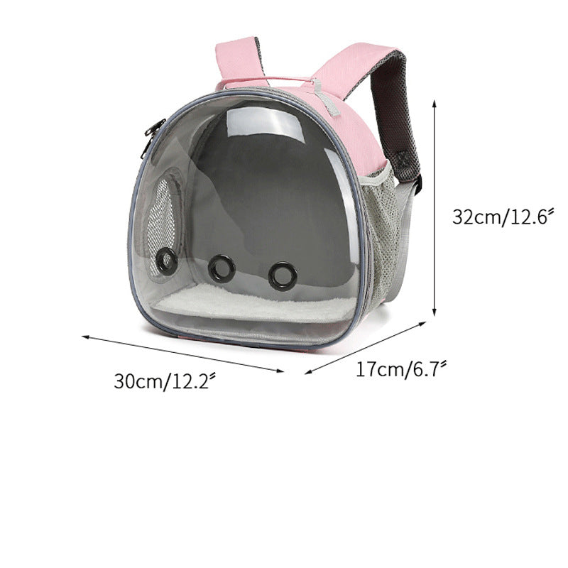 Pink small animal backpack with ventilation holes