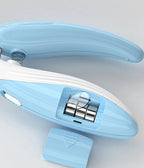 Blade and spare grinding heads stored inside the LED Pet Nail Clippers