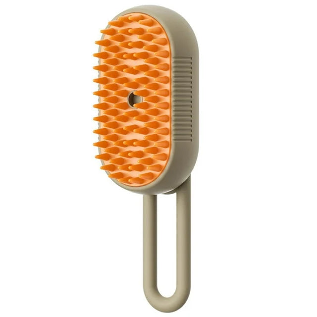 MATERA PET steam grooming brush in Milk Coffee color on white