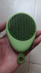 MATERA PET avocado self-cleaning hair remover brush in action