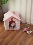MATERA PET foldable pet house being folded flat and popped back into shape
