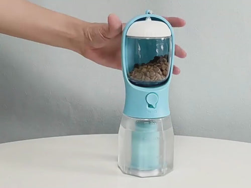 MATERA PET 3-in-1 Portable Water Bottle — food and water compartments
