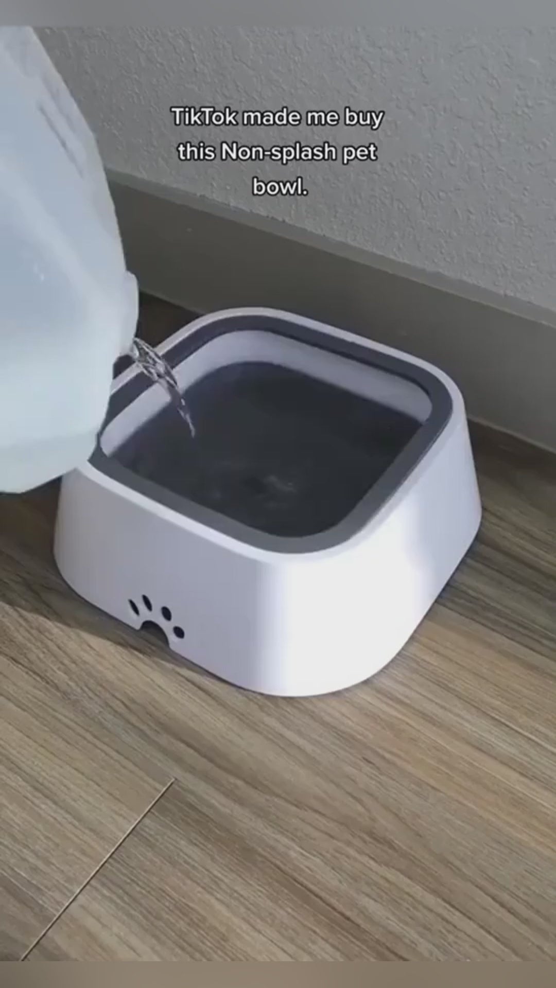Dog and cat drinking from the MATERA PET no-spill floating water bowl without splashing the floor